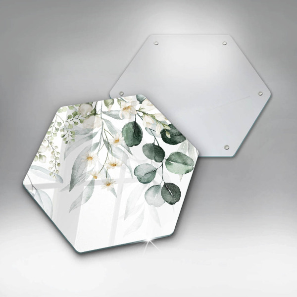 Skleněná deska do kuchyně Akvarel rostliny