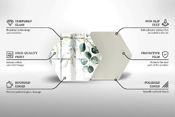 Skleněná deska do kuchyně Akvarel rostliny