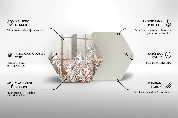 Skleněná deska do kuchyně Boho vegetační listy