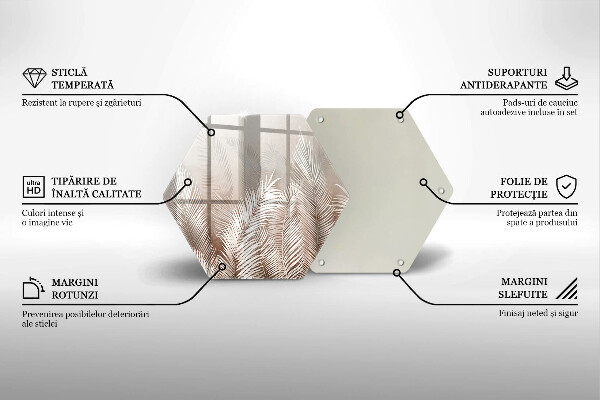 Skleněná deska do kuchyně Boho vegetační listy