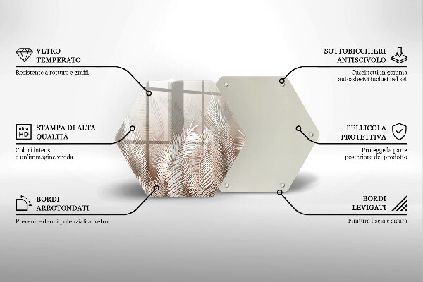 Skleněná deska do kuchyně Boho vegetační listy