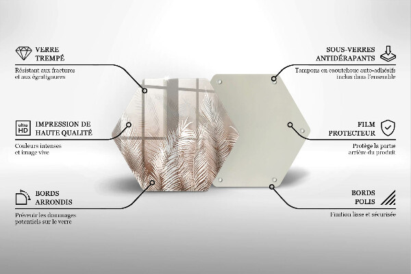 Skleněná deska do kuchyně Boho vegetační listy