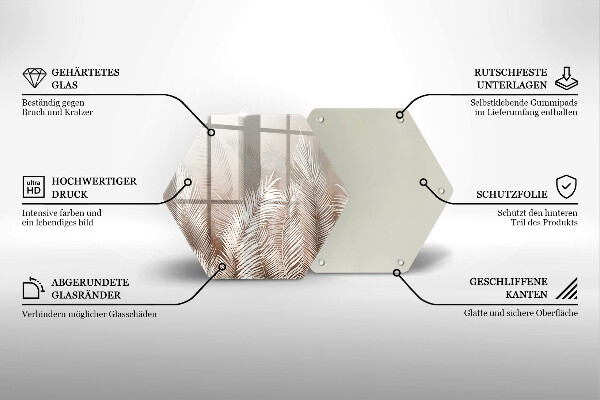 Skleněná deska do kuchyně Boho vegetační listy