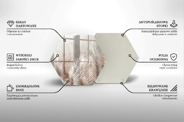 Skleněná deska do kuchyně Boho vegetační listy