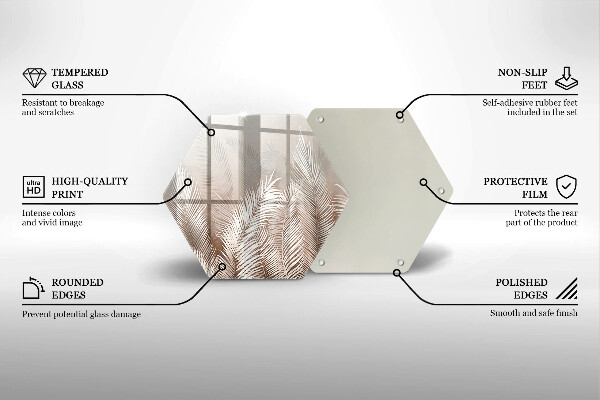 Skleněná deska do kuchyně Boho vegetační listy