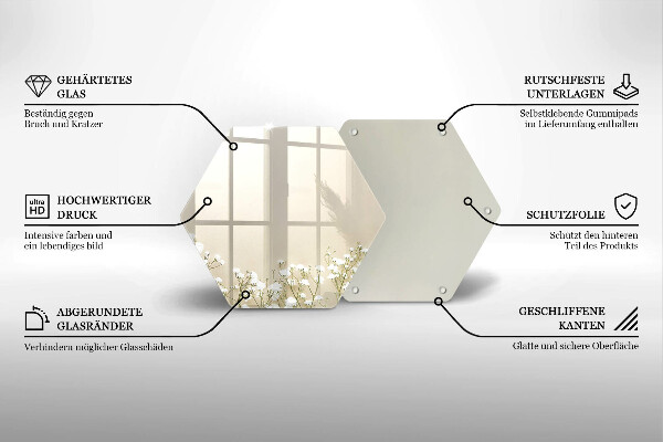 Skleněná deska do kuchyně Sádrové boho květiny