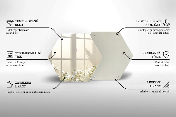 Skleněná deska do kuchyně Sádrové boho květiny