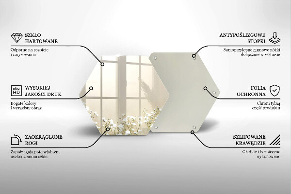 Skleněná deska do kuchyně Sádrové boho květiny