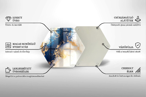 Skleněná deska do kuchyně Abstrakce s modrou