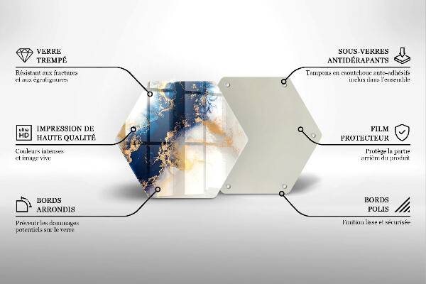 Skleněná deska do kuchyně Abstrakce s modrou
