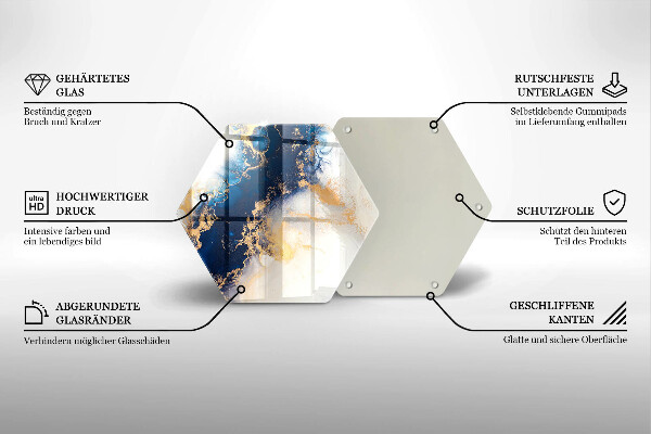 Skleněná deska do kuchyně Abstrakce s modrou