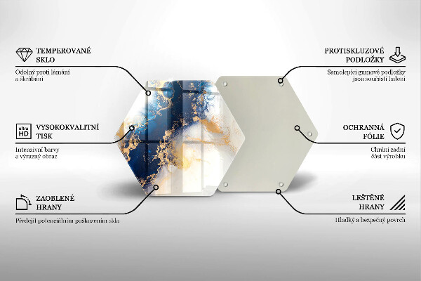 Skleněná deska do kuchyně Abstrakce s modrou