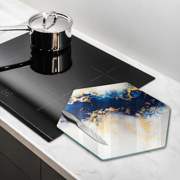 Skleněná deska do kuchyně Abstrakce s modrou