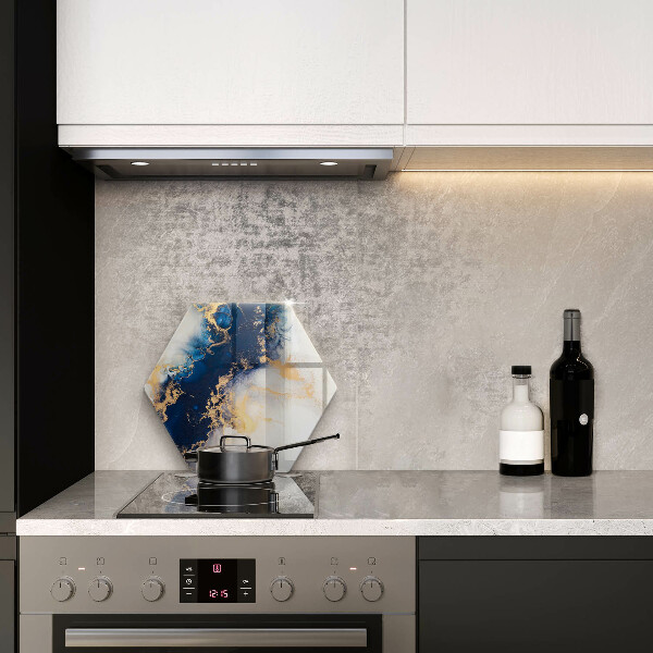 Skleněná deska do kuchyně Abstrakce s modrou