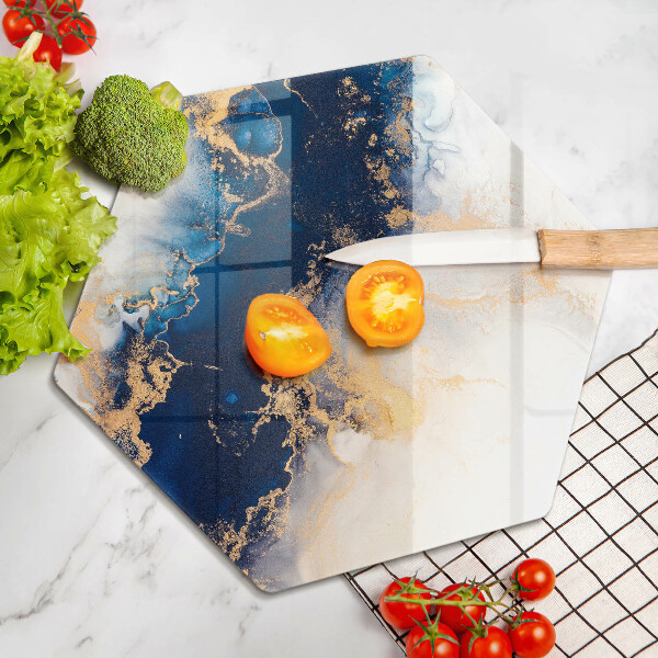 Skleněná deska do kuchyně Abstrakce s modrou