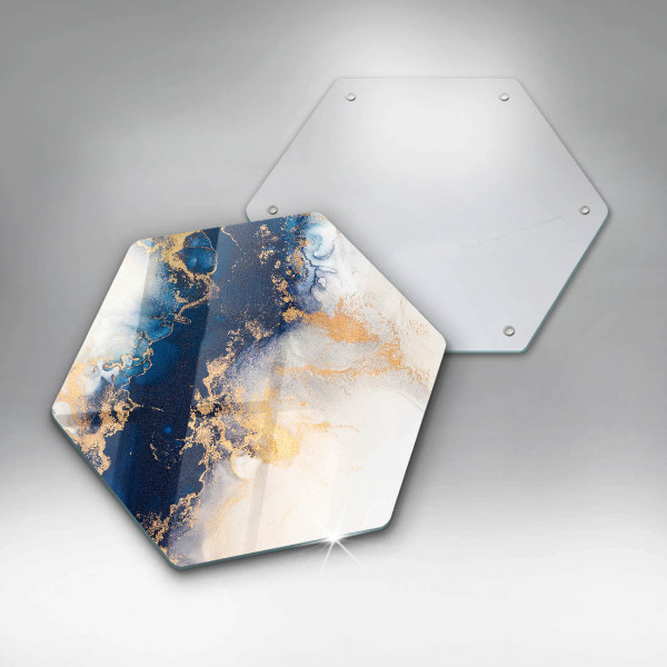 Skleněná deska do kuchyně Abstrakce s modrou