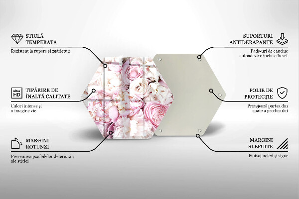 Skleněná deska do kuchyně Pivoňková kytice