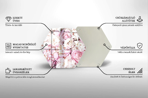 Skleněná deska do kuchyně Pivoňková kytice