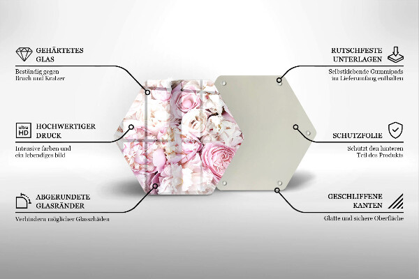 Skleněná deska do kuchyně Pivoňková kytice