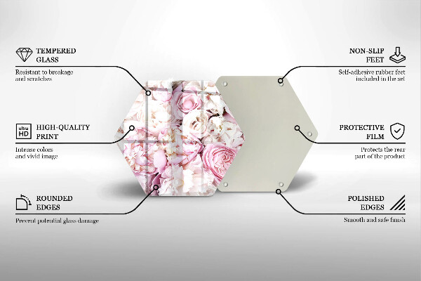 Skleněná deska do kuchyně Pivoňková kytice