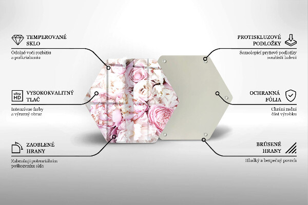 Skleněná deska do kuchyně Pivoňková kytice