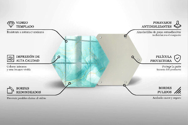 Skleněná deska do kuchyně Modrá a zlatá abstrakce