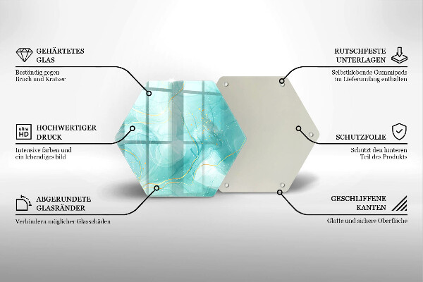Skleněná deska do kuchyně Modrá a zlatá abstrakce
