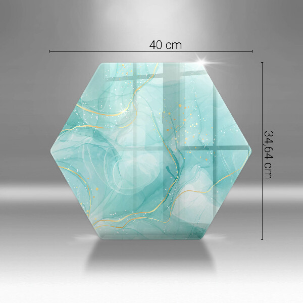 Skleněná deska do kuchyně Modrá a zlatá abstrakce