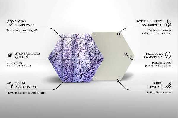 Skleněná deska do kuchyně Listy s žilnatinou