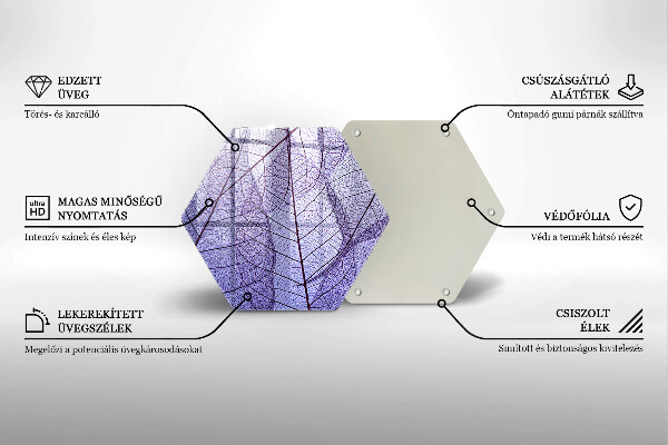 Skleněná deska do kuchyně Listy s žilnatinou