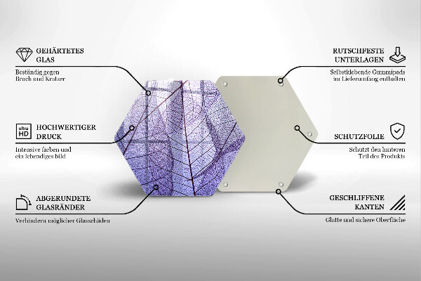 Skleněná deska do kuchyně Listy s žilnatinou