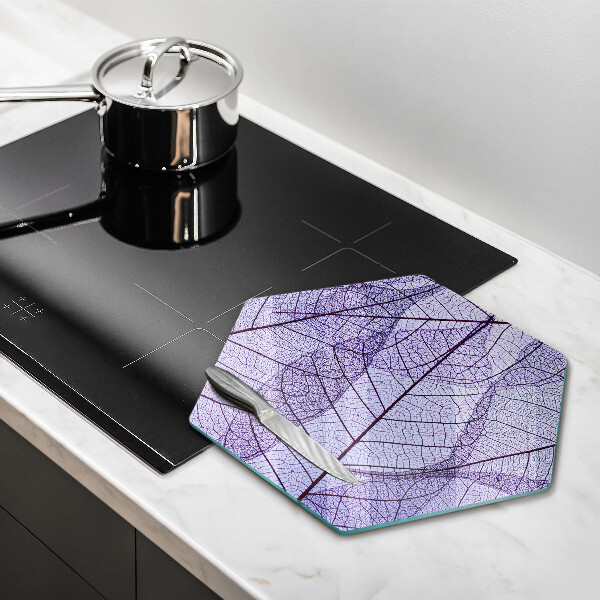 Skleněná deska do kuchyně Listy s žilnatinou