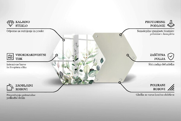 Skleněná deska do kuchyně Akvarel rostliny