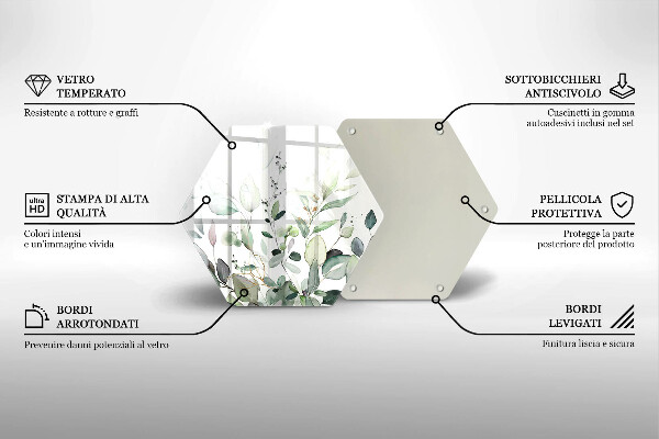 Skleněná deska do kuchyně Akvarel rostliny