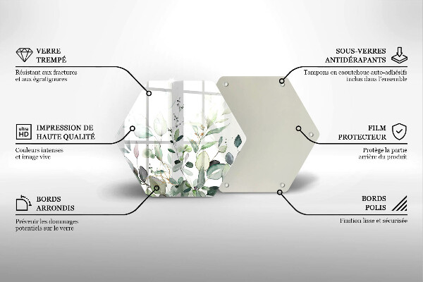 Skleněná deska do kuchyně Akvarel rostliny