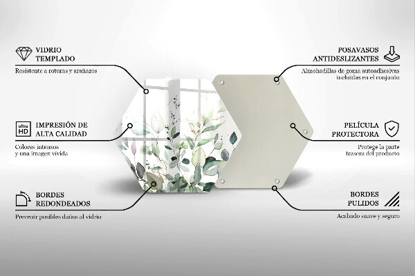 Skleněná deska do kuchyně Akvarel rostliny