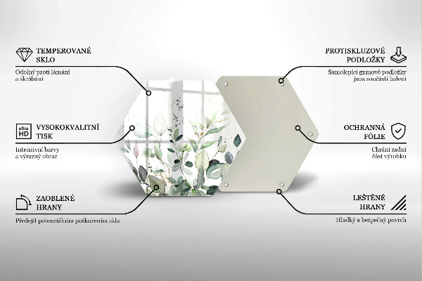 Skleněná deska do kuchyně Akvarel rostliny