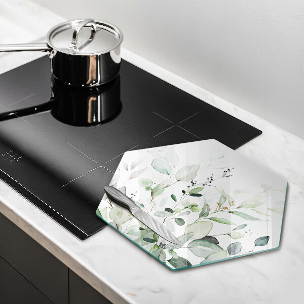 Skleněná deska do kuchyně Akvarel rostliny