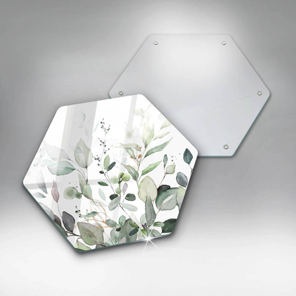 Skleněná deska do kuchyně Akvarel rostliny