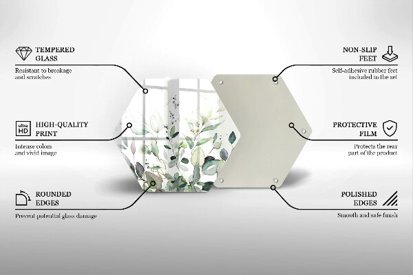 Skleněná deska do kuchyně Akvarel rostliny
