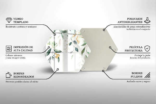 Skleněná deska do kuchyně Akvarel listy