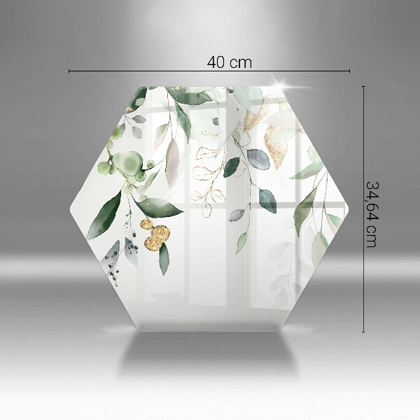 Skleněná deska do kuchyně Akvarel listy