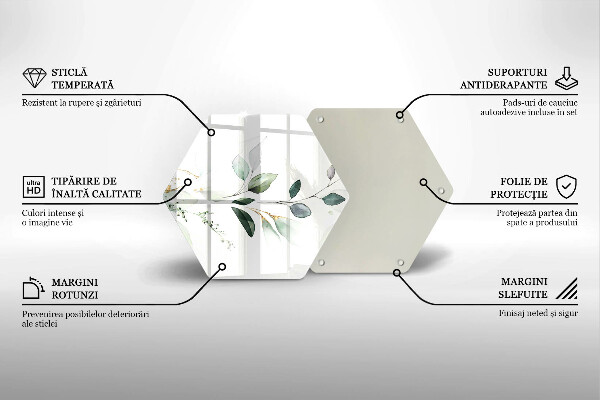 Skleněná deska do kuchyně Akvarel listy