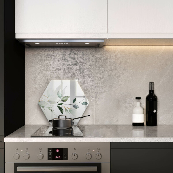 Skleněná deska do kuchyně Akvarel listy