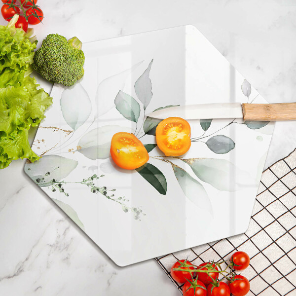 Skleněná deska do kuchyně Akvarel listy