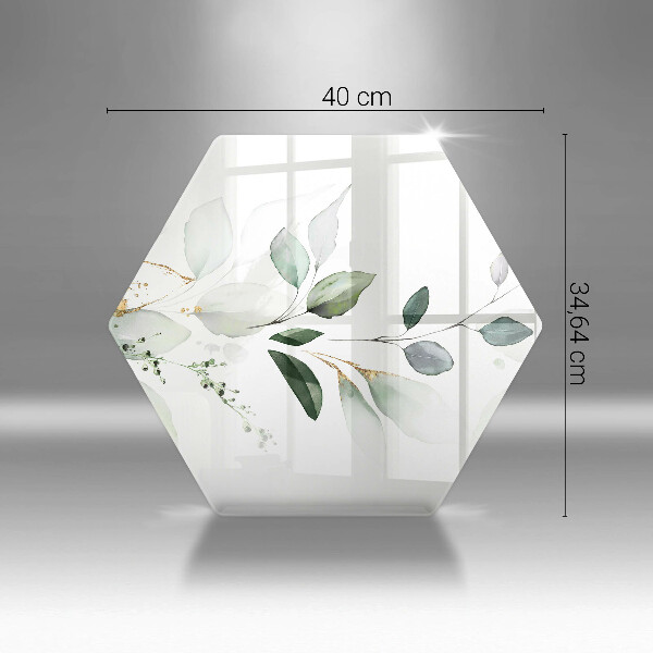 Skleněná deska do kuchyně Akvarel listy