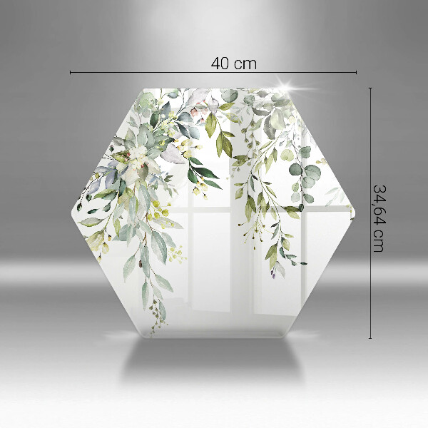 Skleněná krájecí deska Dekorativní listy a květy