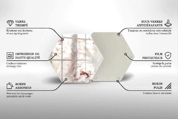 Skleněná krájecí deska Pastelové pivoňky