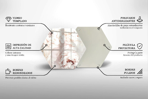 Skleněná krájecí deska Pastelové pivoňky