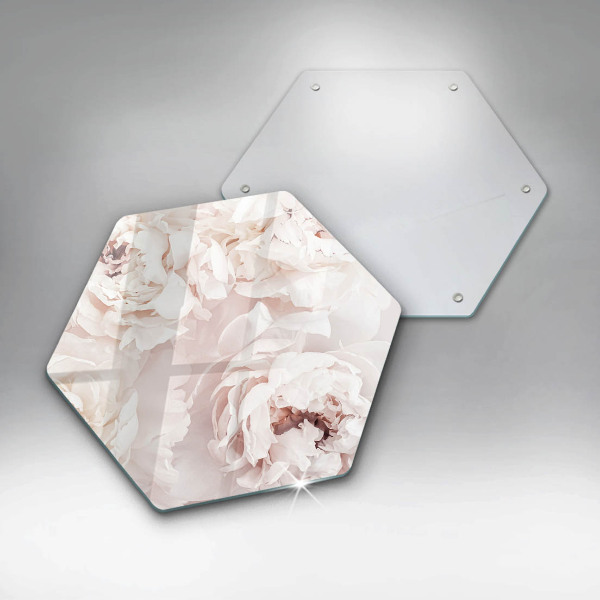 Skleněná krájecí deska Pastelové pivoňky